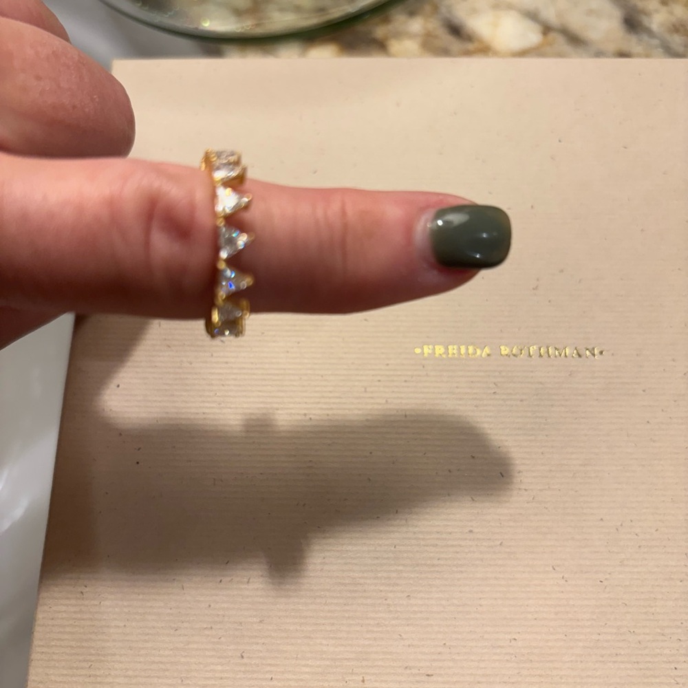 Elegant Gold Crown Ring with Sparkling Stones by Freida Rothman NWOT - Size 9
